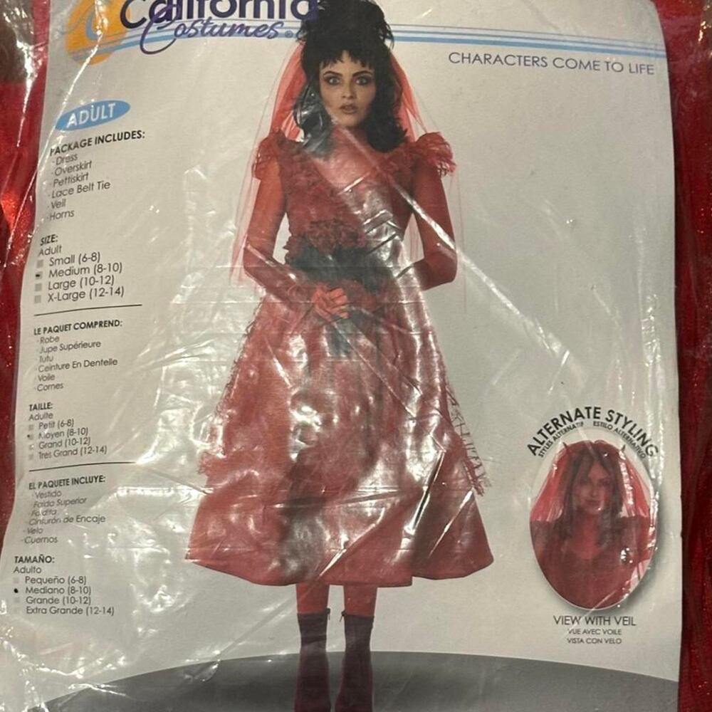 California Costumes Bride From Hell Red Devil Bride Costume Medium 8-10